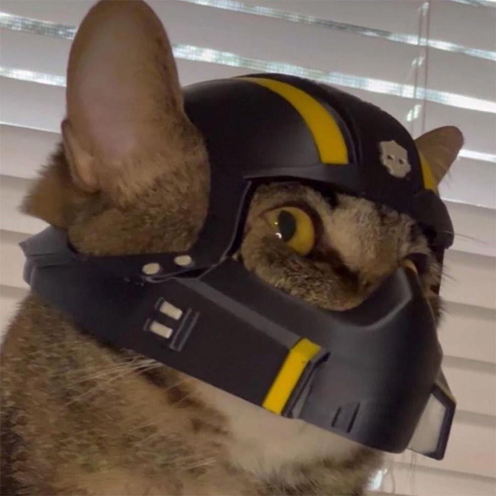 Black 3D Printing Cat Mask Cosplay Costume Accessory Cat Helmet Cat Avenger Mask  For Cats And Dogs