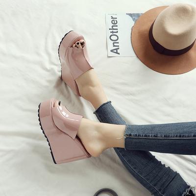 Chinelos de Plataforma Sapatos Femininos Moda Sandálias Anabela Cor Sólida Festa Sandálias Mulher Casual Conforto Designer Calçado de Verão