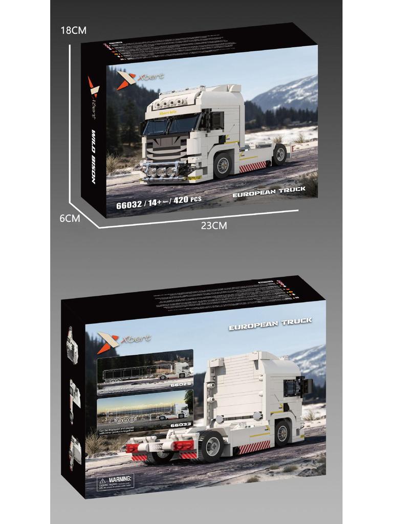 Brick Joy 66032 European Truck Model: Compatible with LEGO, DIY Educational Toy for Kids