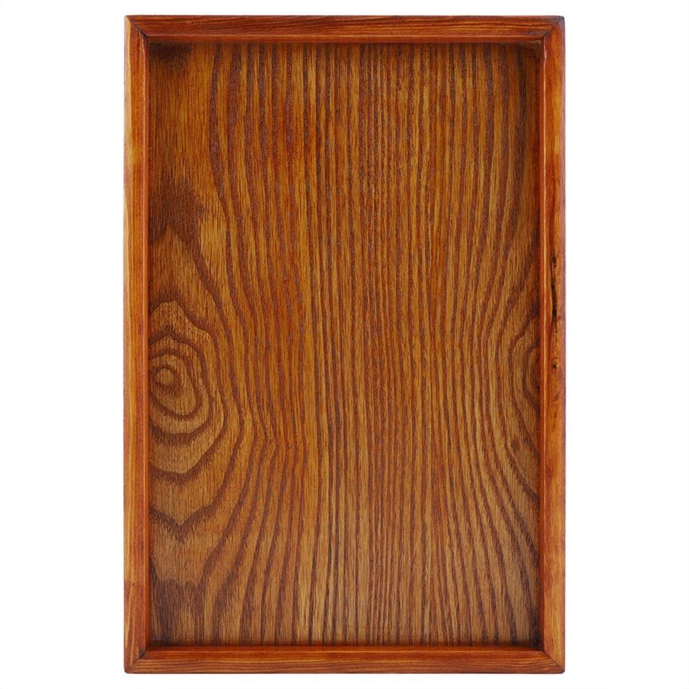 Rectangular Snack Tray Wood Fruit Platter Simple Serving Tray For Hotel