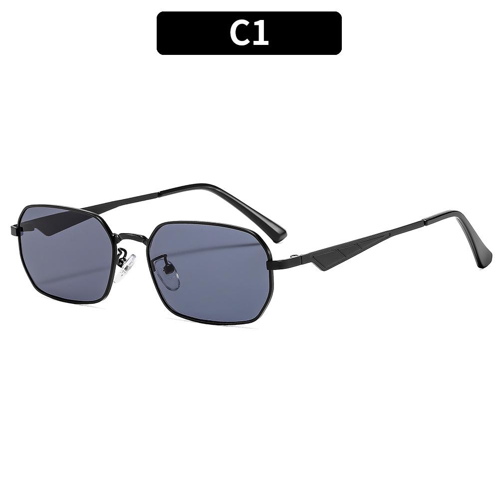 Women's sunglasses, fashionable metal square sunglasses, men's and women's driving sunglasses.