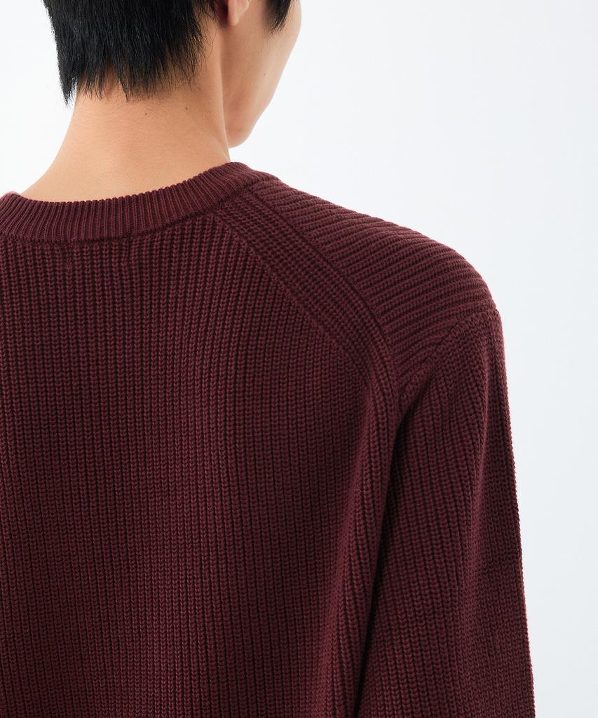 Musinsa Standard Cotton Ribbed Crew Neck Knit [Burgundy]