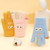 Winter Strickhandschuhe Cartoon Streifen Elastische Fünffingerhandschuhe Mode Verdickte Kinderhandschuhe Jungen und Mädchen