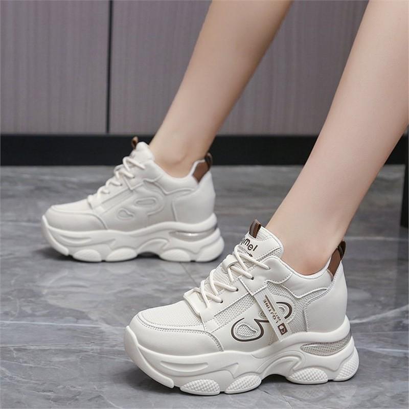Inner Height Increase Dad Shoes Women 2025 Spring New Korean Version Versatile Sports Shoes Female Students Ins White Shoes Women