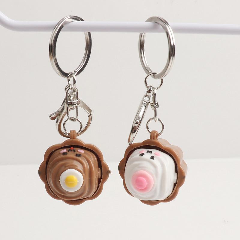 Dampfbrötchen Klicker Schlüsselanhänger Weich Langsam Rückfedernd Stressabbau Spielzeug Mini Kneten Entspannungsanhänger Für Schlüssel Tasche Dekoration