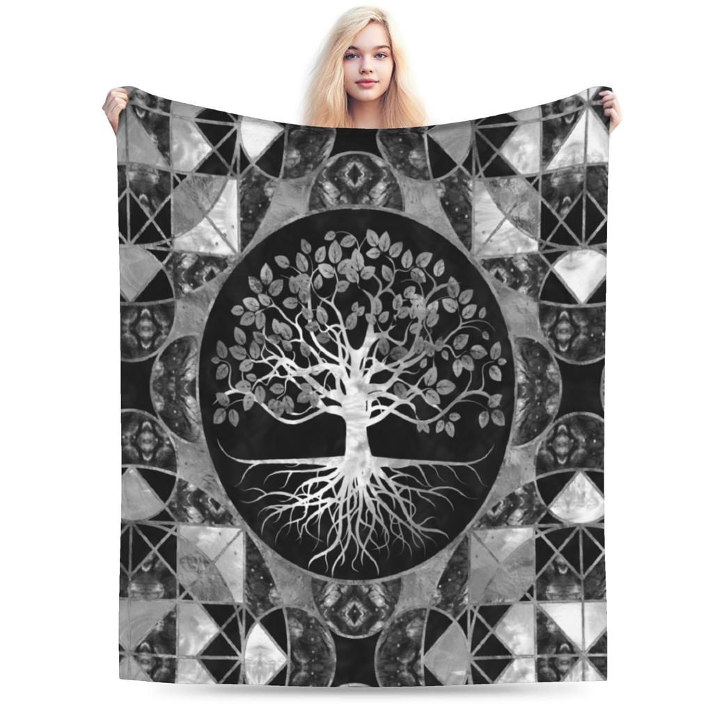 Tree Of Life Yggdrasil Amethyst Flannel Blankets Vikingg Awesome Throw Blanket For Sofa Bedding Lounge 200X150Cm Rug Piece
