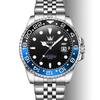 OLEVS Brand Red And Blue Bezel Man Watches Luxury Sporty Wristwatches for Men Quartz Stainless Steel Band Clock Luminous Hands