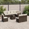 VidaXL Garden Lounge Set with Cushions 9 Pcs, Patio Sofas, Patio Furniture Set, Outdoor Furniture, Brown 3219073