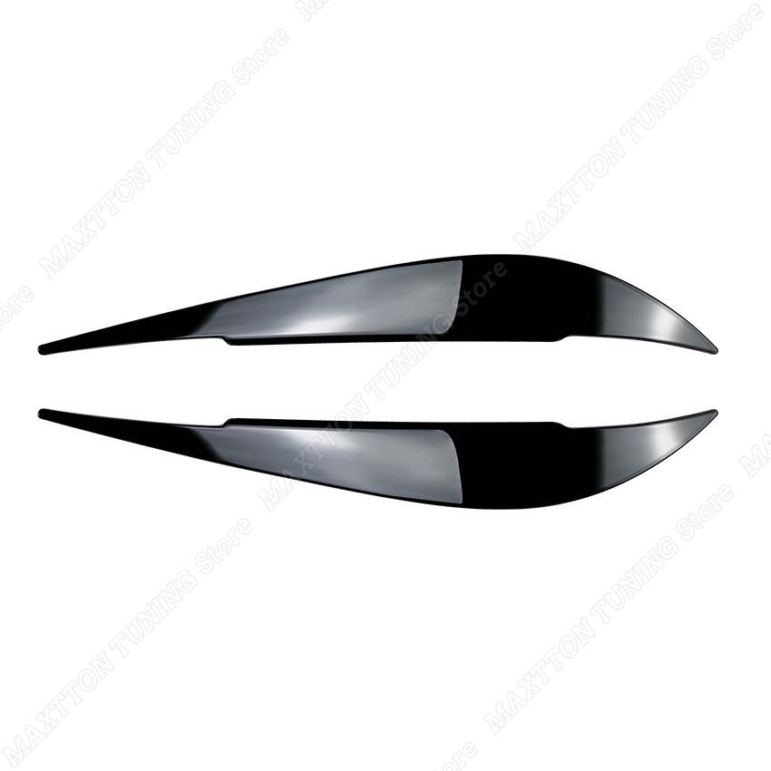 1 Pair Car Gloss Black Headlights Eyebrow Eyelids Trim For BMW 4 Series F32 F33 F36 M4 420d 420i 425d 430i 435i 440i 2013-2021