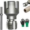 Internal External Pipe Thread Cutting Tool,Electric Drill Compatible PVC Pipe Threader,Plastic Pipes Thread Trimming & Angle Bolt Repair Tools (A)