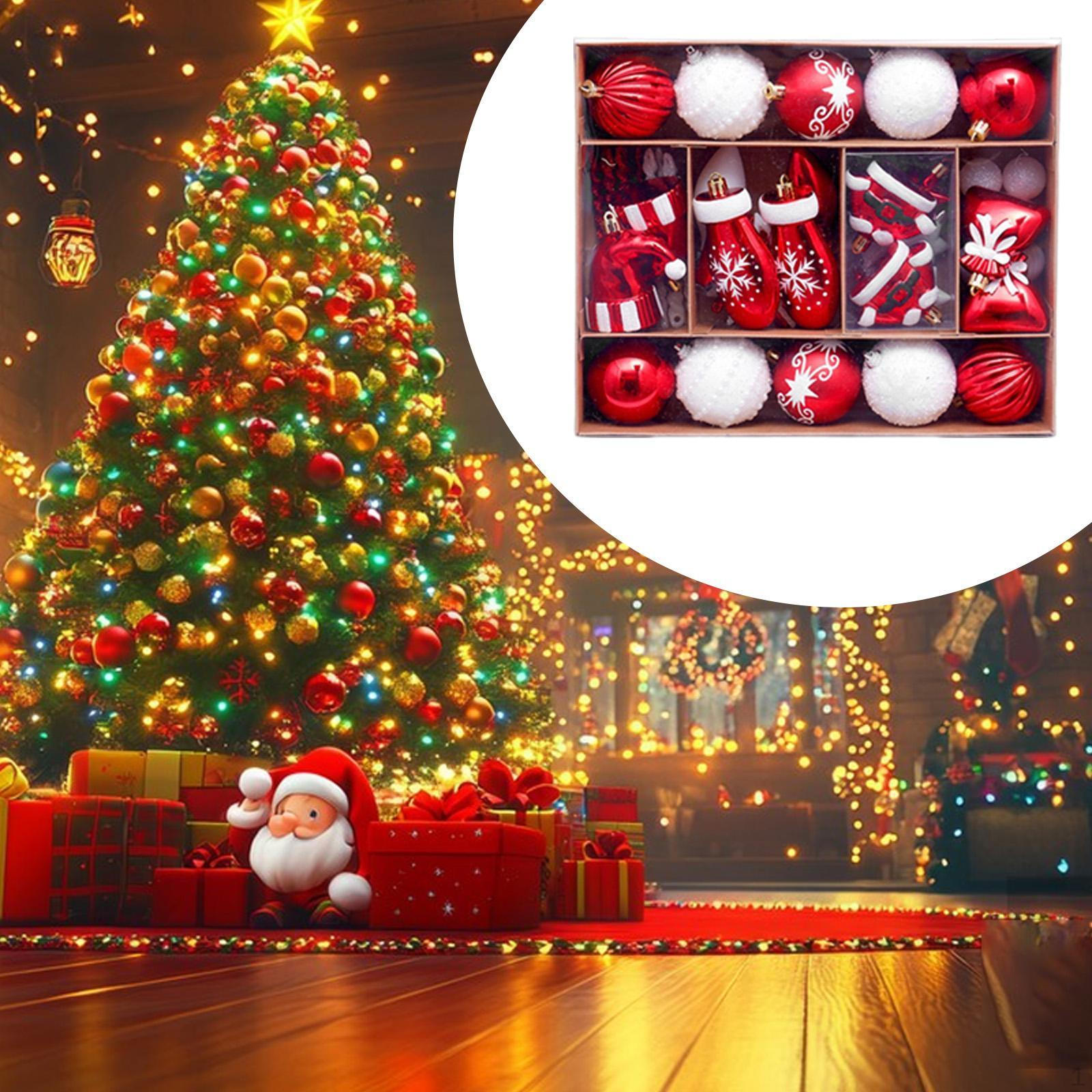 

45 штук Рождественские шары для елки Подвесные украшения Рождественские шары Red White