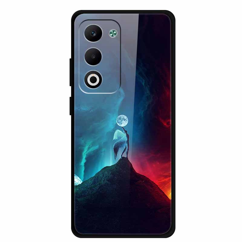 Glass Back Cover For Oppo A5 5G 2025 Phone Case 6.67" Hard Tempered Glass Case For Oppo A5i Pro 4G Case A5iPro Soft Bumper Shell