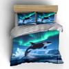 Orca, icebergs, aurora borealis. Bedding sets Duvet cover sets Duvet covers Pillowcases(1 * Duvet Cover 2 * Pillowcases without duvet insert)