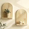 29.5cm*19.5cm Crafts Ornaments Natural Materials DIY Storage Rack Handmade Wall Hanging Decorative Wood Corridor Home Decoration