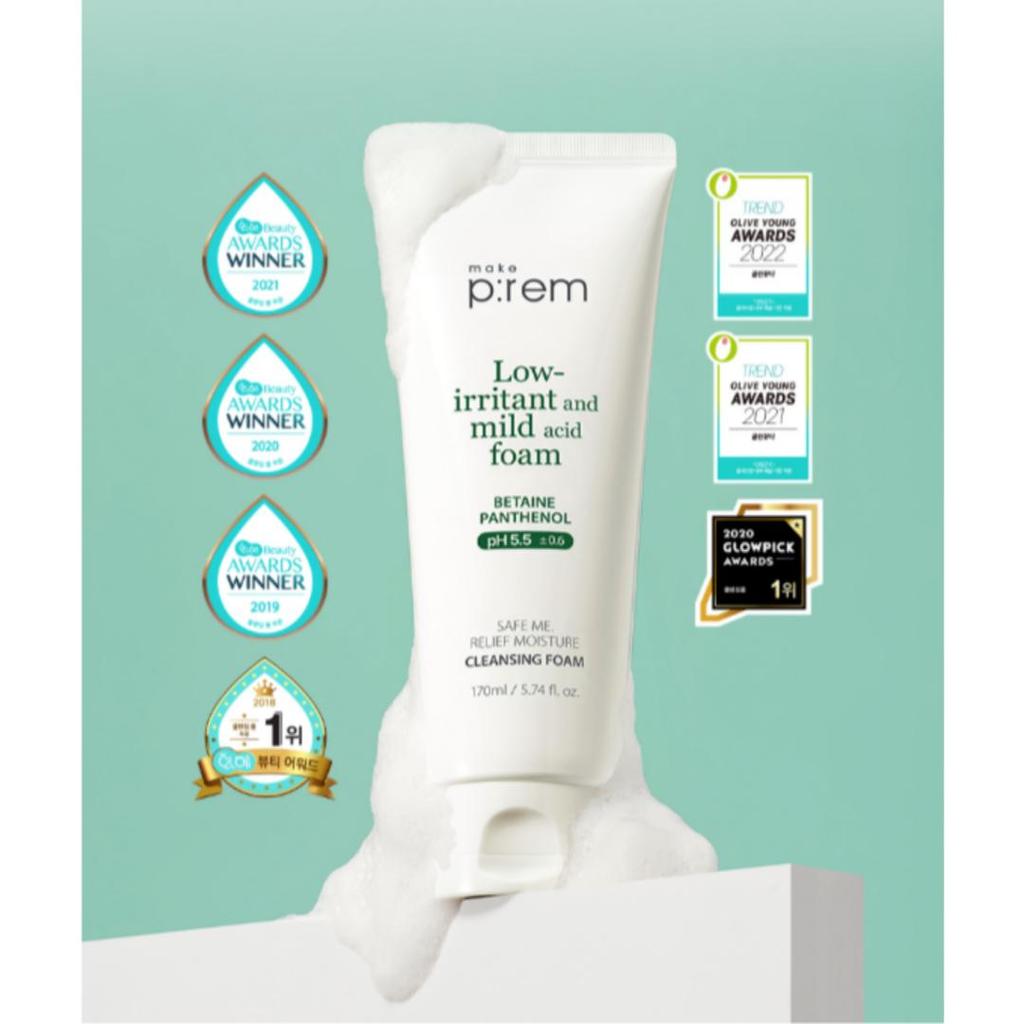[P:rem] Safe Me Releif Moisture Niedrigreizend & Milder Reinigungsschaum 170ml