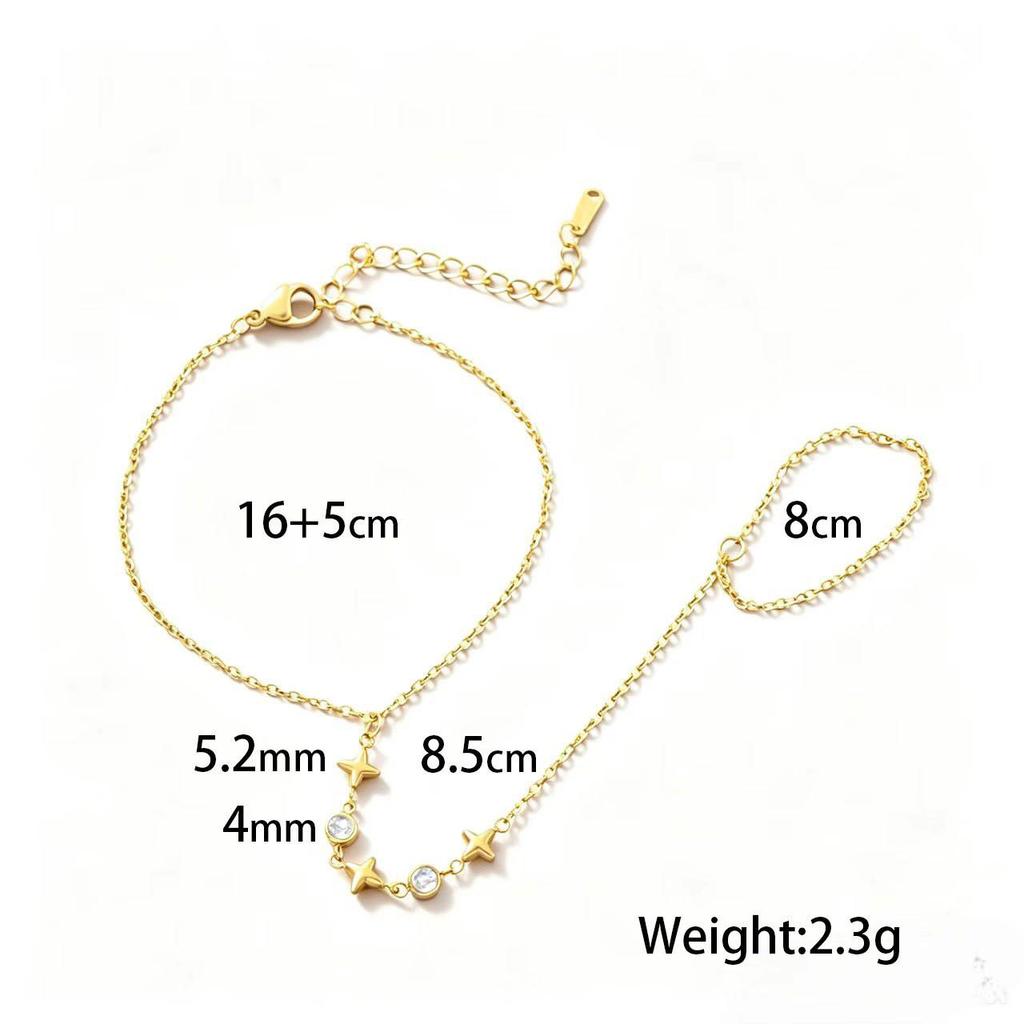 Gold-Plated Double Layer Thin Chain Stainless Steel Hand Chain Jewelry