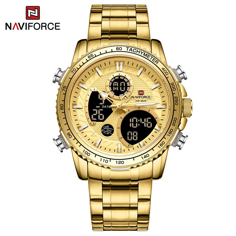 NAVIFORCE 9182 Waterproof Watch Reloj Hombre Watches Men Wrist Digital Double Display Chronograph Luxury Business Wristwatch
