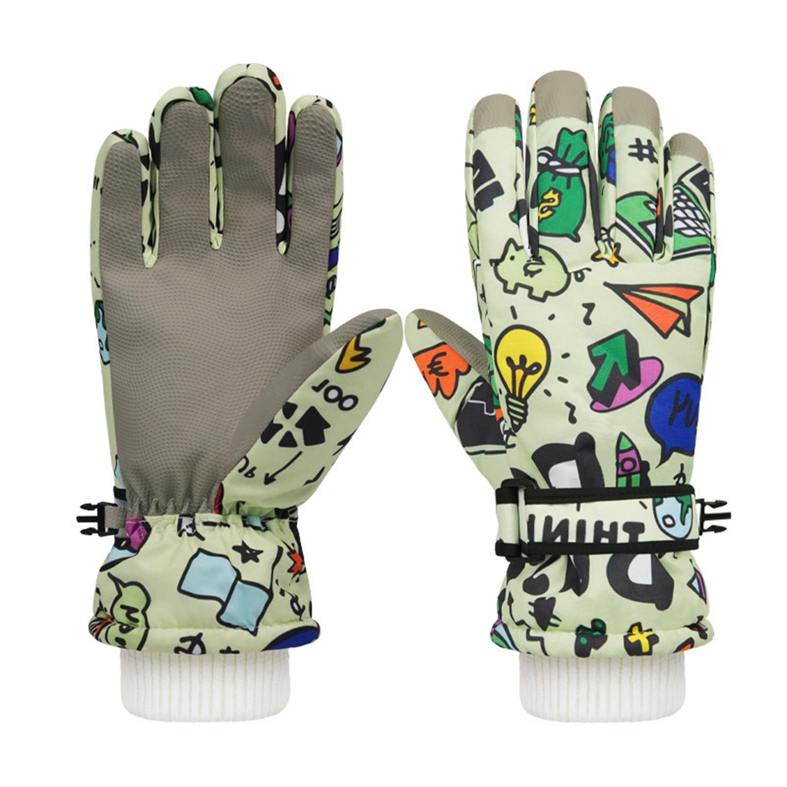 

Winter Thermal Ski Gloves Windproof Touchscreen Design with Thick Fleece Lining for Men Women Outdoor Sports Male