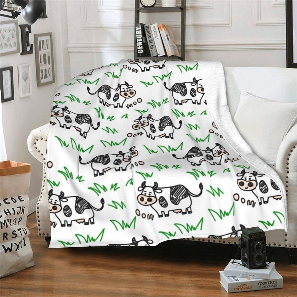 Cow Print Blanket Black and White Bed Cow Soft Sofa Comfortable Warm Blanket Plush Gift Bedroom Decoration