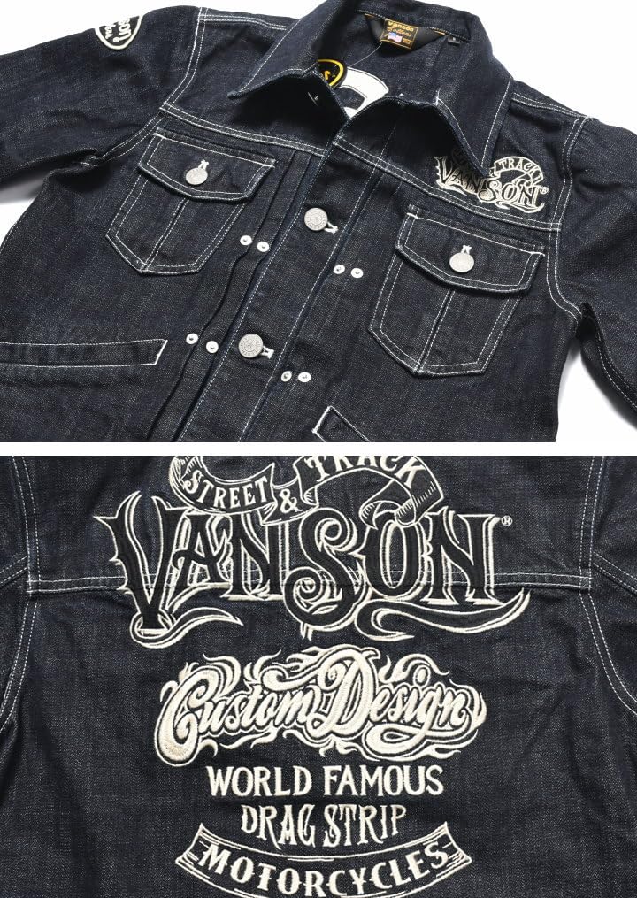 By Our Jeans Custom Design Logo Embroidery Patch Denim Jacket Dark Indigo [Banson] [Custom-ordered Store] & JFV-2302-INDIGO-B (JP, Alphabet, S, (B))