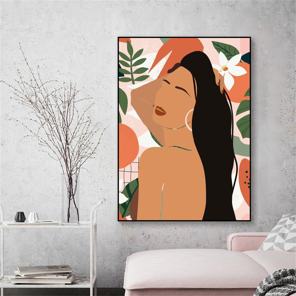 

Бохо современный компромисс девушка и холст плакат настенная печать украшение для гостиной поп-арт украшение дома