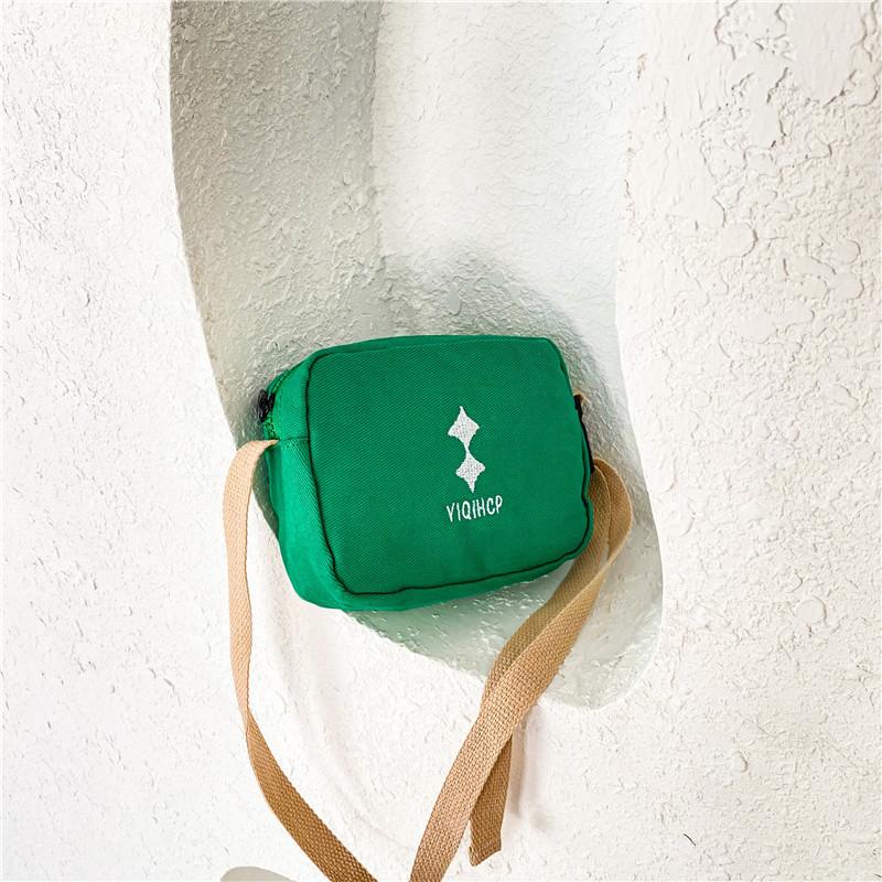 Trendy Summer Kids Canvas Crossbody Bag Stylish Alphabet Design For Boys And Girls