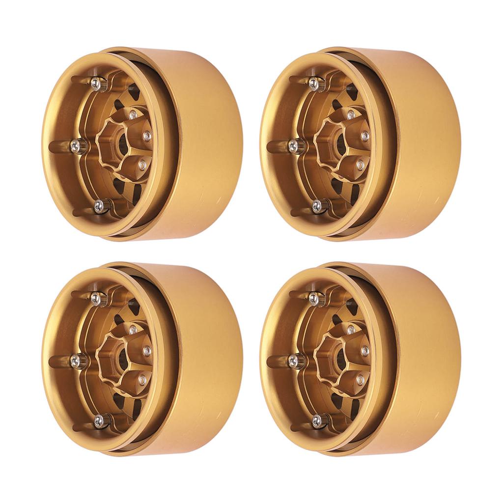 4 Stück Beadlock Felgennabe Messing Schwer 1,9 Zoll für Axial SCX10 90046 AXI03007 D90 D110 TF2 für