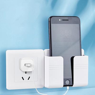 3 stuks Wandhouder Telefoonhouder Wit Zonder Boren Wand Mobiele Telefoons Oplaadstandaard Lui Plakkerige Afstandsbediening Opbergdoos