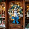 Christmas Snowman Wreath Decor Front Door Yard Home Window Display Winter Holiday Scene Setup