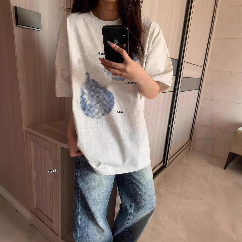 American Retro High Street Pure Cotton Loose-Fit Women’s Half-Sleeve T-Shirt, Summer 2025 New Design.