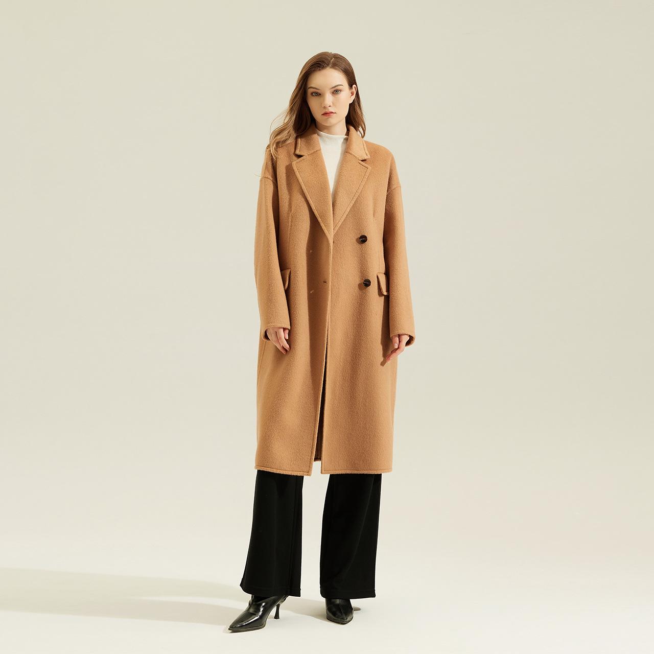 

2024 Autumn/Winter Women s Long Double-Faced Cashmere Wool Coat M