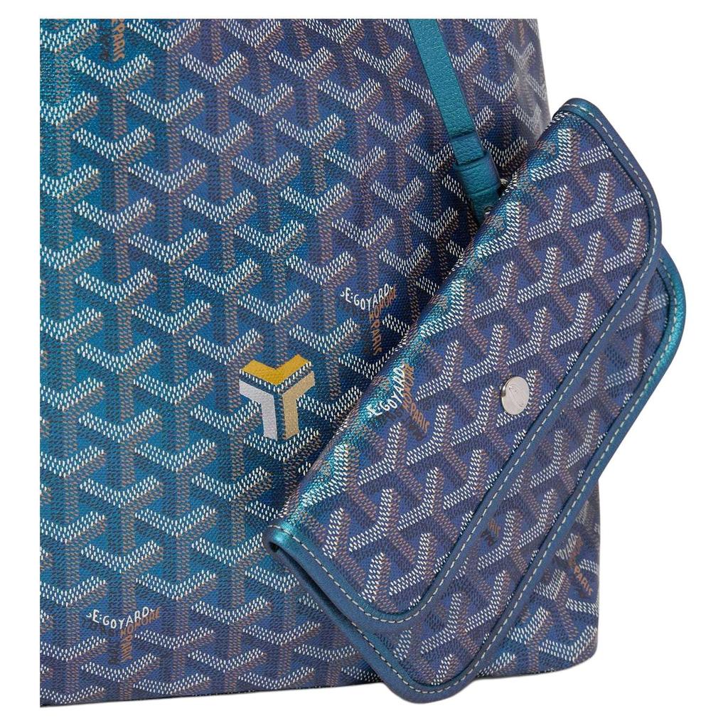 GOYARD Boheme Hobo Canvas With Calfskin Hobo Bag, Handbag, Shoulder Bag Women's Pearl Blue BOHEMEPMLTY-91CL91P