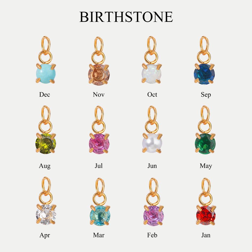 Elegant Gold December Birthstone Pendant Charm Fashion Jewelry Accessories for Women