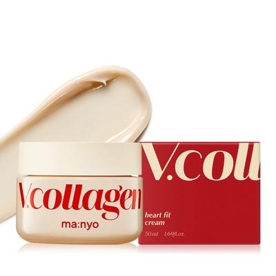 Manyo Factory V.Collagen Heart Fit Cream 50ml, Estratto di collagene vegano, Idratante, Cosmetici coreani, Kbeauty, campione