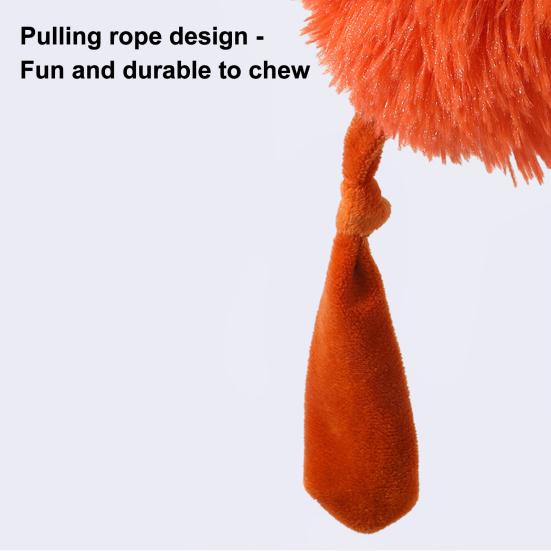 Pet Chew Toy Cartoon Animal Shape Interactive Tug-of-War Pet Toy with Pull-Out Cotton Rope Built-in Sound Bite-resistant Dog Squeaky Toy