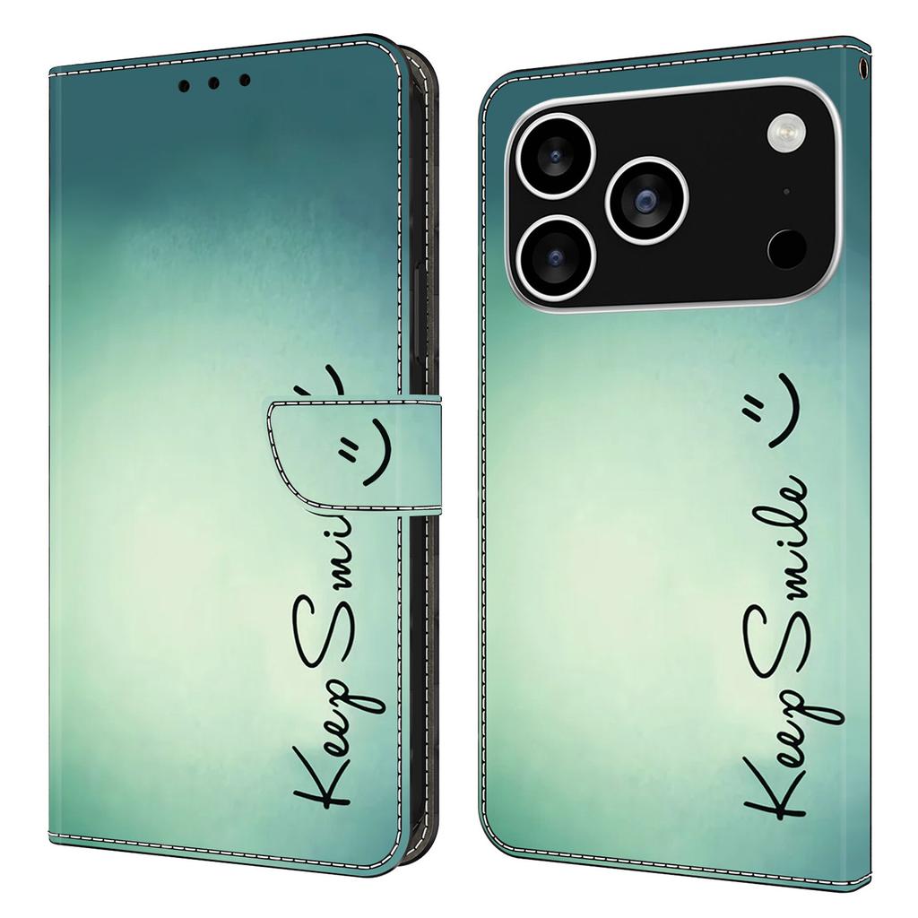 For iPhone 17 Pro Case PU Leather Wallet Phone Cover with Stand