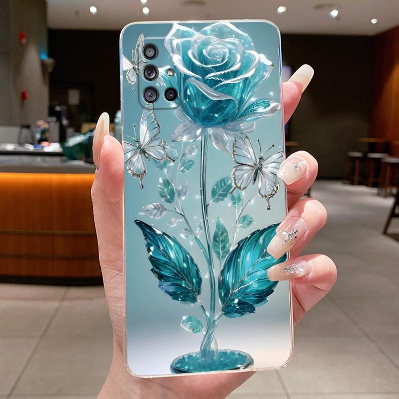Phone Case For Samsung Galaxy M31S M51 Flower Butterfly Protective Cases For Samsung M31 M21 Transparent Soft Silicone TPU Cover