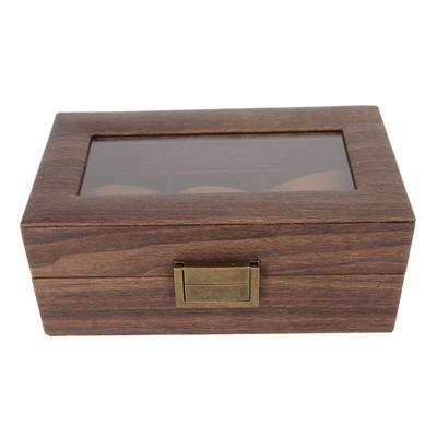 3 Steckplatz Uhren-Ausstellungsbox Holz Abnehmbares Kissen Glasabdeckung Einlagige Uhrenbox für Schmuck
