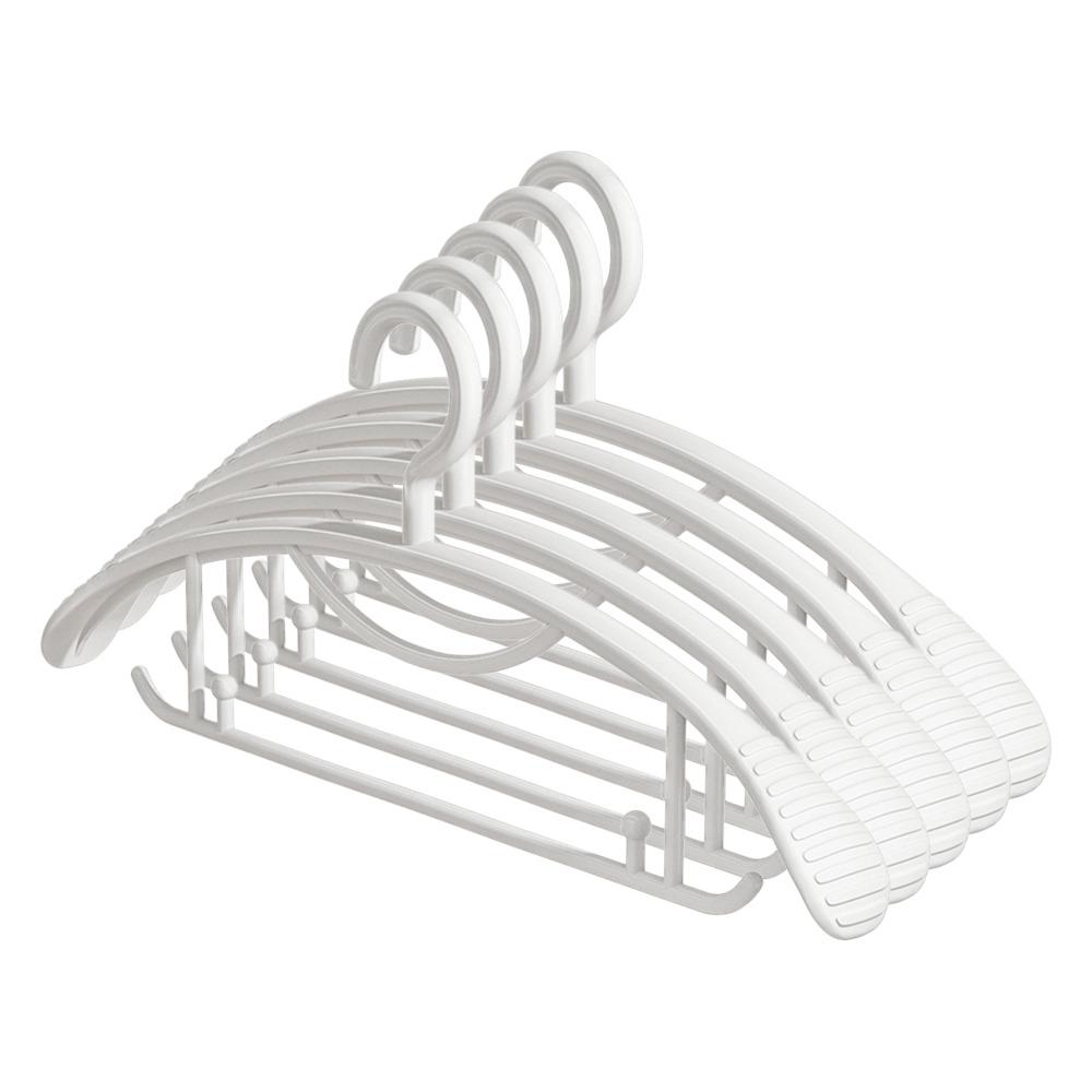 5 Pcs/Set Plastic Non-slip Clothes Hanger Wide Shoulder Adult Size Plastic Clothes Hanger Thickened Clothes Drying Rack