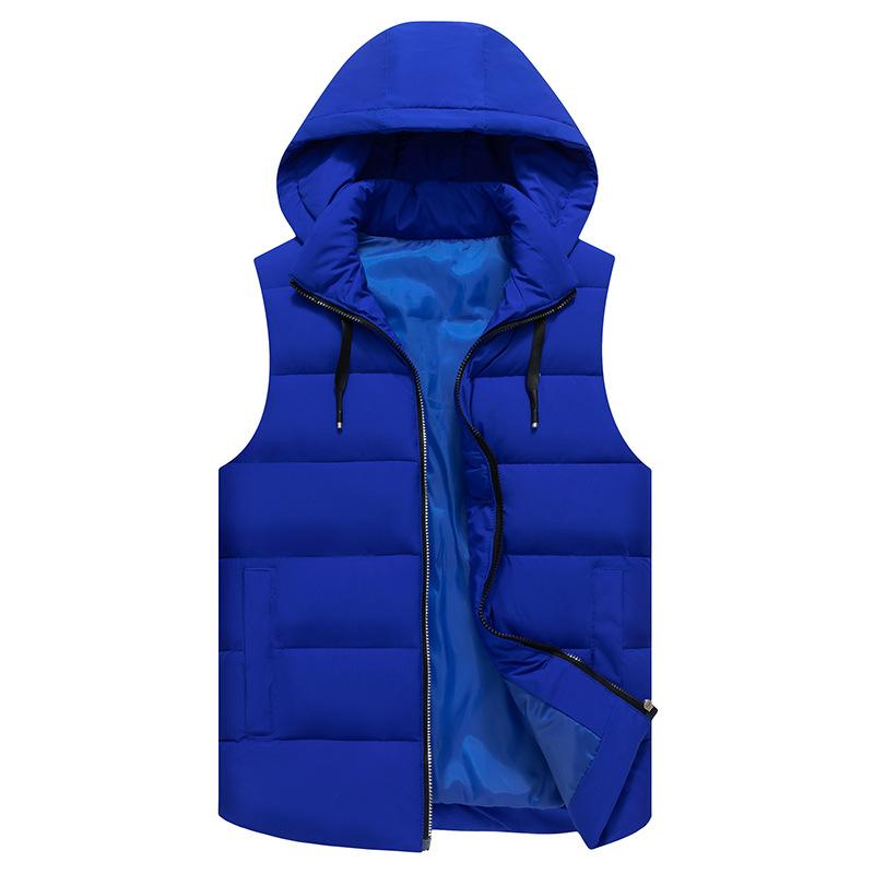 New Group Clothing Hooded Vest for Men and Women In Autumn and Winter with Fertilizer To Increase Thickening Sleeveless Cotton Vest Coat.