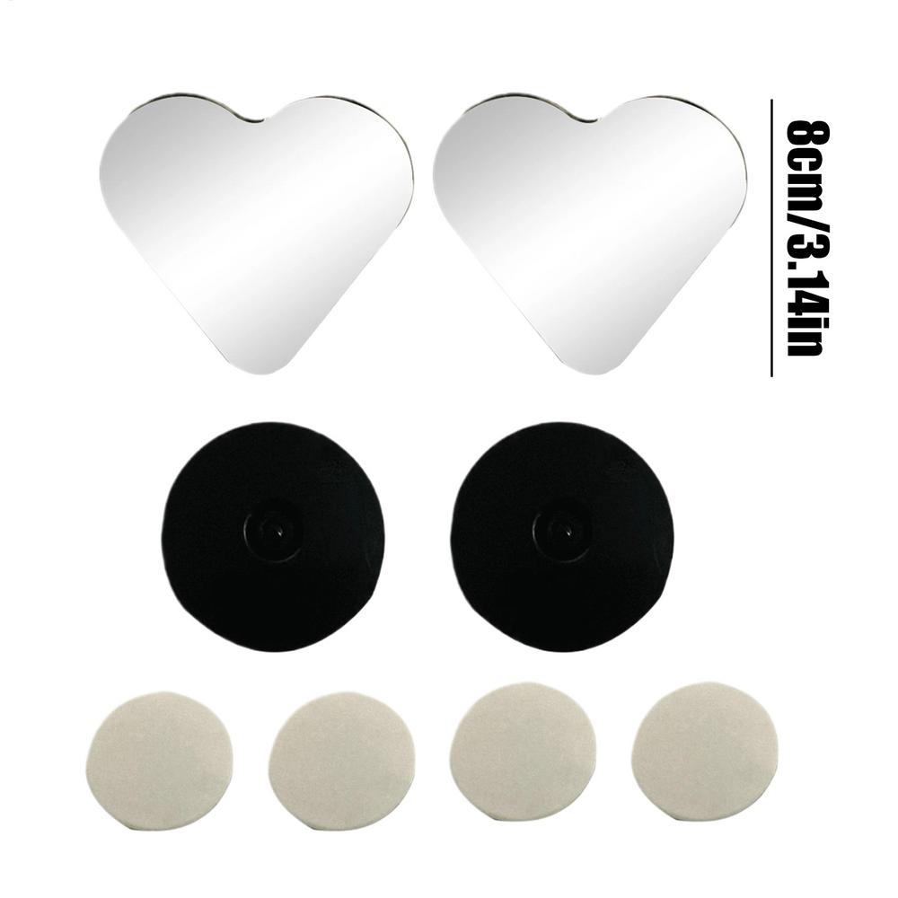 Blind Spot Mirrors 2 Pieces Heart Shaped Rearview Convex Mirror Removable Adjustable Safety Assist Glass Wide Angle Auto Parts