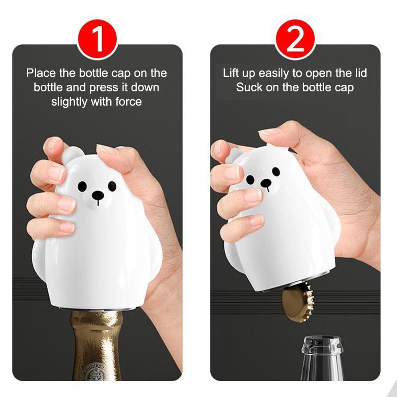 New Polar Bear Magnetic Bottle Opener Multifunctional Portable Automatic Bottle Openers Bar Gadgets Kitchen Accessories