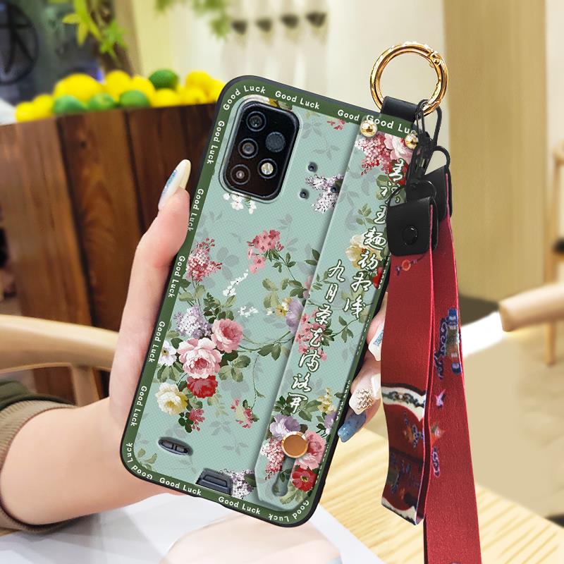 Dirt-resistant For Mom Phone Case For UMIDIGI Bison GT2/GT2 Pro Silicone Lanyard Chinese style Wrist Strap Kickstand