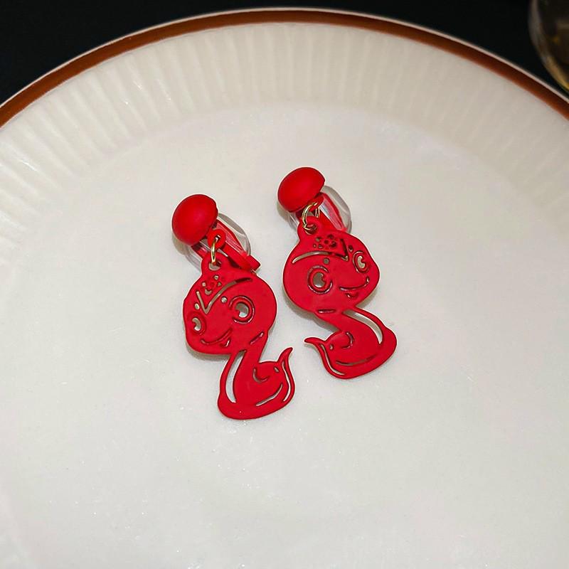 Silberne Nadel Tropfenöl Rote Perlen Ohrstecker - Eleganter & Vielseitiger Schmuck für Damen