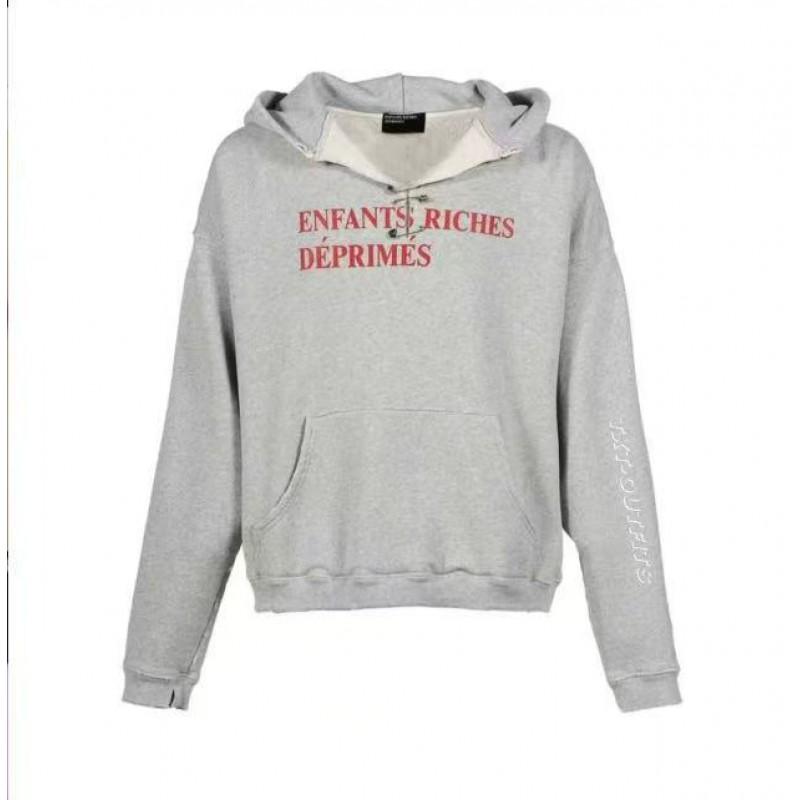 Distressed Oversized Hoodie With Safety Pin