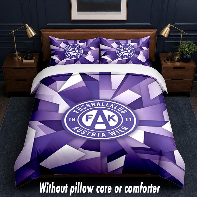 Austria Wien FC Design Bed Bedding Set 1 Duvet Cover + 2 Pillowcases Soft Breathable Household Bed Linens