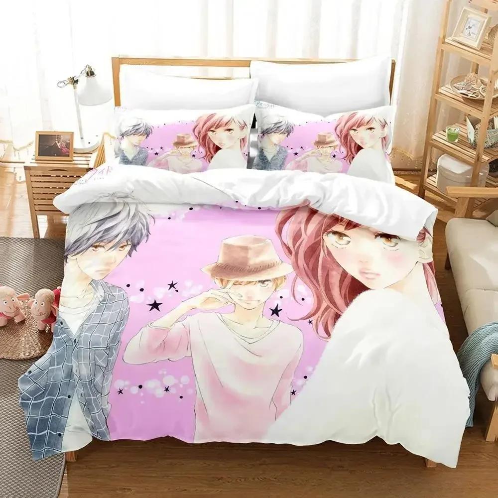 Neue blaue Federfahrt Bettwäsche-Set Einzel Twin Full Queen King Size Bett Set Erwachsene Kind Schlafzimmer Bettbezug-Sets Anime Bettlaken Set