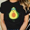 T-Shirt Dame Cartoon Avocado Niedlich Trend Damen T-Shirt Mode Print T-Shirt Kleidung Tops 90er Kawaii Grafik Damen T-Shirt