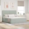 Storage Bed with Mattress Light Grey 160 x 200 cm Velvet