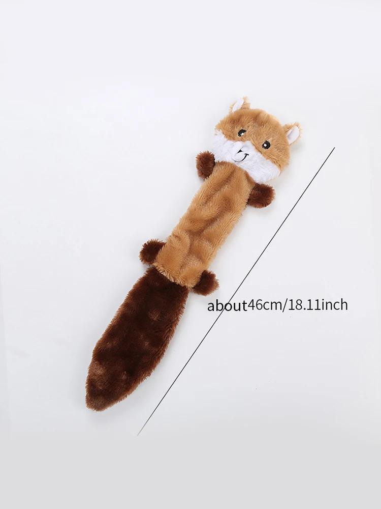 

Pet Dog Toy Squirrel Raccoon Plush Interactive Bite Resistant Molar Skin Shell Pet Supplies Dog Toys for Small Large Dogs коричневый